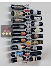 Support mural en plexiglas transparent pour 18 bouteilles (illumination LED optionnelle) SOBRIO