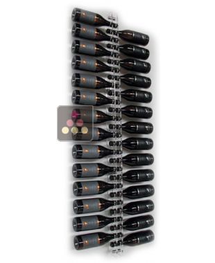 Support mural en plexiglas transparent pour 28 bouteilles (illumination LED optionnelle) SOBRIO