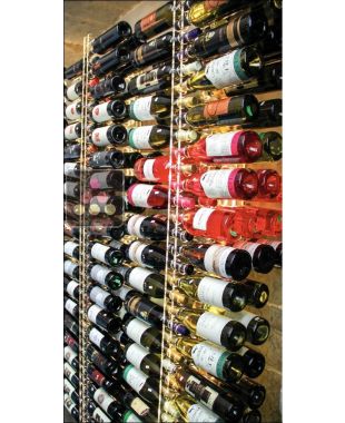 Support mural en plexiglas transparent pour 114 bouteilles (illumination LED optionnelle) SOBRIO