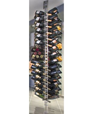 Colonne porte-bouteilles en plexiglas avec fixation sol/plafond pour 136 bouteilles de champagne - Hauteur 2700 mm SOBRIO