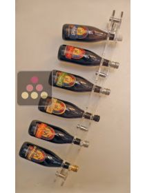 Porte-Bouteilles mural en plexiglas pour 6 bouteilles de champagne SOBRIO