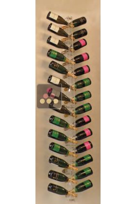 Porte-Bouteilles mural en plexiglas pour 28 bouteilles de champagne (illumination LED optionnelle)