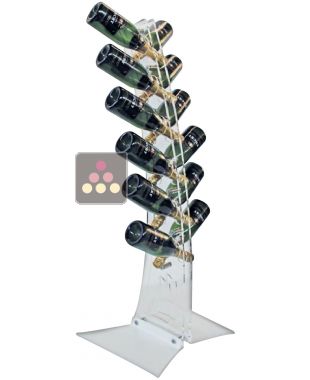 Présentoir pose libre en plexiglas pour 12 bouteilles de champagne SOBRIO