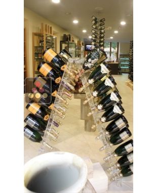 Présentoir pose libre en plexiglas pour 120 bouteilles de champagne SOBRIO