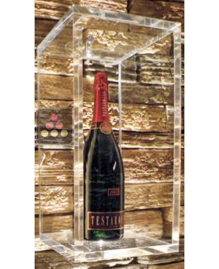 Boite murale d'exposition pour 1 bouteille de champagne ou 1 bouteille classique SOBRIO