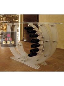 Table avec système de rangement de 14 bouteilles en plexiglas SOBRIO