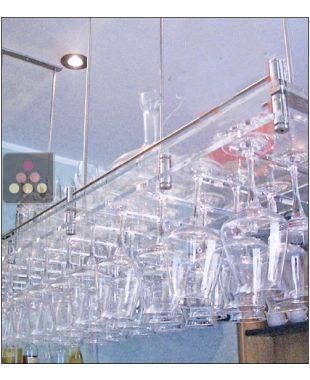 Porte-verre suspendu en plexiglas transparent - 50 verres SOBRIO