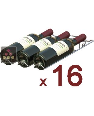 Lot de 16 paniers chromés de 3 bouteilles 75cl - Position inclinée VISIORACK