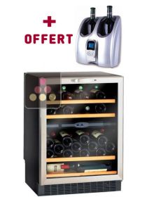 Cave à vin 2 températures encastrable sous plan + Rafraichisseur 2 bouteilles offert ! CLIMADIFF