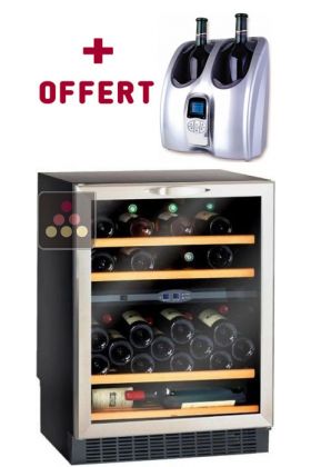 Cave à vin 2 températures encastrable sous plan + Rafraichisseur 2 bouteilles offert !