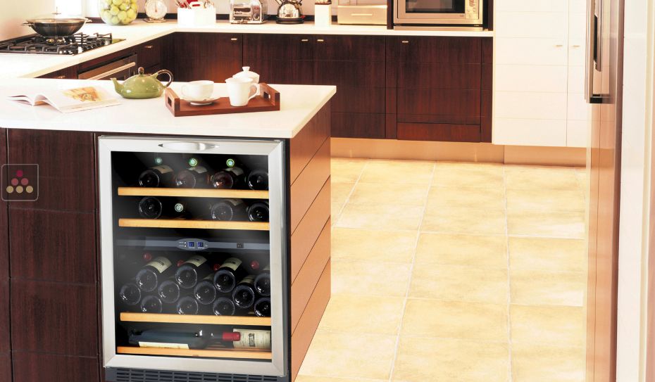Cave à vin 2 températures encastrable sous plan + Rafraichisseur 2 bouteilles offert !