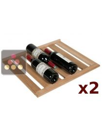 Lot de 2 Clayettes de stockage en chêne pour caves à vin de la gamme Tradition La SOMMELIERE