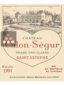 Vins Rouge Calon Ségur - Saint Estèphe 3è Cru Classé - 1996 0,75 L Sélection Vin