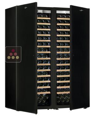 Combiné de 2 caves à vin Mono-Température de vieillissement et/ou de service - Clayettes coulissantes TRANSTHERM