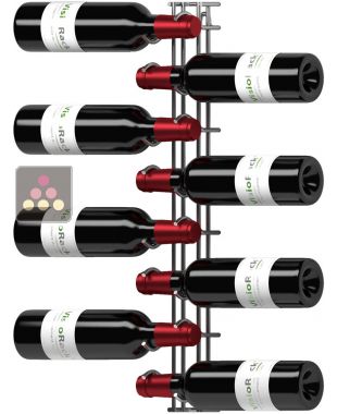 Support mural chromé de 8 bouteilles de 75cl en position horizontale VISIORACK