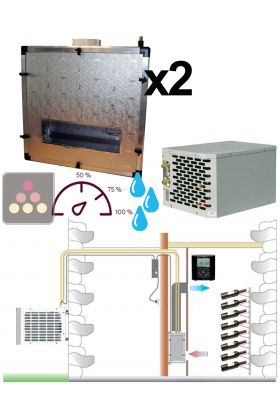 Climatiseur de cave 3500W à évaporateur gainable - avec humification et fonction chauffage - Gainage vertical