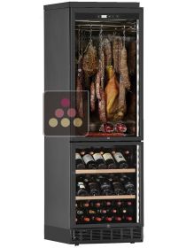Combiné encastrable d'une cave à vin de service et d'une cave à charcuterie CALICE