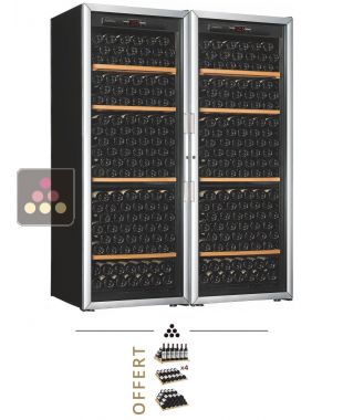 Combiné de 2 caves à vin Mono-Température de vieillissement et de conservation - Equipement stockage ARTEVINO