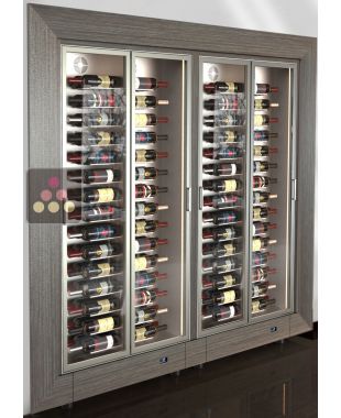 Combiné encastrable de 2 vitrines à vin encastrable multi-températures - HOME - P36cm - Bouteilles horizontales CALICE DESIGN