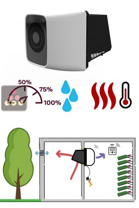 Climatiseur de cave jusqu'à 48m3 - Traversée de mur - Froid, humidification et chauffage