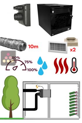 Climatiseur de cave monobloc gainable et encastrable jusqu'à 30m3 - Froid, humidification et chauffage - Installation OUT