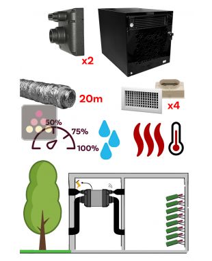 Climatiseur de cave monobloc gainable et encastrable jusqu'à 48m3 - Froid, humidification et chauffage - Installation IN/OUT FRIAX