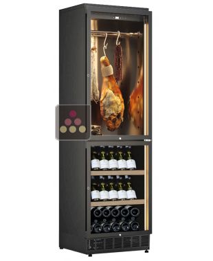 Combiné encastrable d'une cave à vin de service et d'une cave à charcuterie CALICE