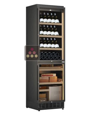 Combiné enchassable d'une cave à vin mono-température et d'une cave à cigares - Bouteilles inclinées
CALICE