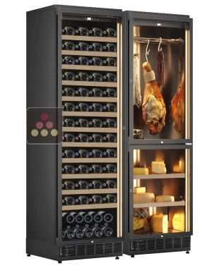 Combiné encastrable d'une cave à vin, d'une cave à fromages et d'une cave à charcuteries CALICE