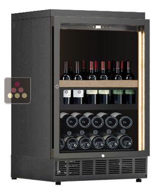 Cave à vin enchassable mono-température service ou conservation avec tiroir coulissant pour bouteilles debout CALICE