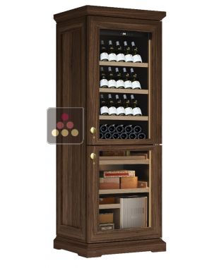 Combiné d'une cave à vin mono-température et d'une cave à cigares - Pose libre - Bouteilles inclinées
CALICE