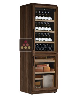 Combiné d'une cave à vin mono-température et d'une cave à cigares - Pose libre - Bouteilles inclinées
CALICE