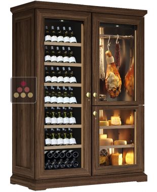 Combiné cave à vin mono-température, cave à charcuterie et cave à fromage - Bouteilles inclinées CALICE