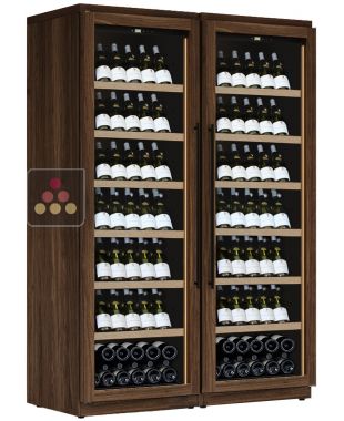 Combiné de 2 caves à vin mono-température de service ou de conservation - Présentation inclinée CALICE