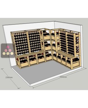 Meubles de rangements en bois et métal pour 24 caisses bois et 192 Bouteilles VISIORACK