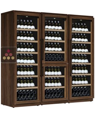 Combiné de 3 caves à vin à 4 températures de service ou de vieillissement/conservation CALICE