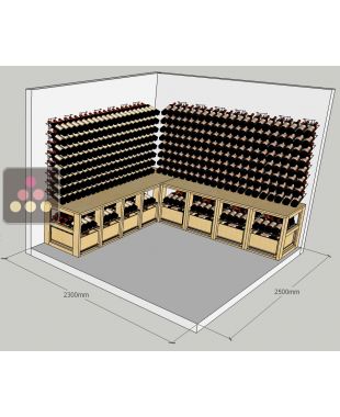 Meubles de rangements en bois et métal pour 16 caisses bois et 336 Bouteilles VISIORACK