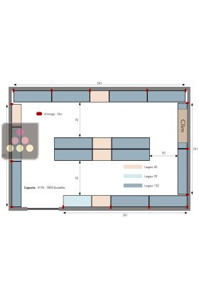 Aménagement de cave en métal pour 5880 bouteilles - Fabrication spécifique Marchand de Vin