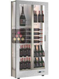 Vitrine à vin multi-températures - Usage pro - 3 côtés vitrés - P36cm - Équipement mixte - Habillage magnétique interchangeable - MODELE EXPO CALICE DESIGN