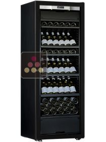 Cave à vin Multi-Usages de vieillissement et de service des vins rouges et des vins frais - 3 températures - Equipement présentation - Porte Full Glass - Design all black TRANSTHERM