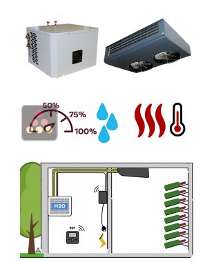 Climatiseur de cave naturelle de 1100 Watts - Évaporateur plafonnier - Condensation à eau - Froid, humidification et chauffage FRIAX