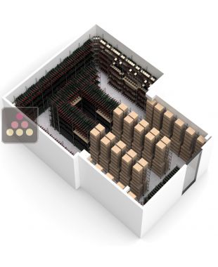 Aménagement de cave en métal pour 11814 bouteilles - Fabrication spécifique - Essentiel System - H=220cm Ma Cave à Vin