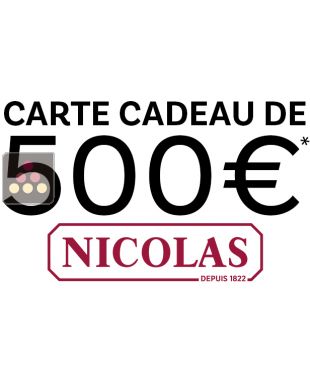 Carte Cadeau NICOLAS 500€ du 16/08/2024 au 16/10/2024 suivant conditions La SOMMELIERE