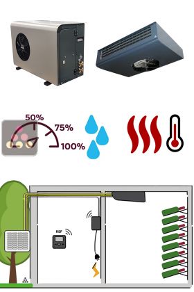 Climatiseur de cave naturelle de 780 Watts - Évaporateur plafonnier - Froid, humidification et chauffage