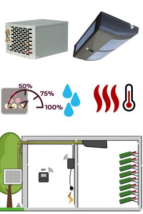 Climatiseur de cave naturelle de 3500 Watts - Évaporateur plafonnier - Froid, humidification et chauffage