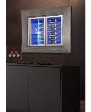 Vitrines à vin encastrable multi-températures - P36cm - Bouteilles horizontales - Cadre droit CALICE DESIGN