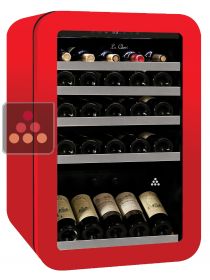 Cave à vin mono-température de service - Finition rouge LE CHAI