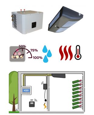 Climatiseur de cave naturelle de 3500 Watts - Évaporateur plafonnier - Condensation à eau - Froid, humidification et chauffage FRIAX
