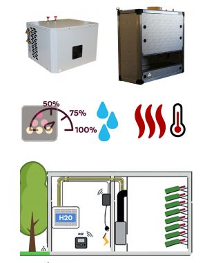 Climatiseur de cave 1550W - Evaporateur gainable vertical - Condensation à eau - Froid, Chauffage et Humidification FRIAX
