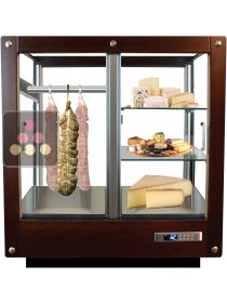 Vitrine 4 faces réfrigérée de conservation ou de service des fromages et des charcuteries CALICE